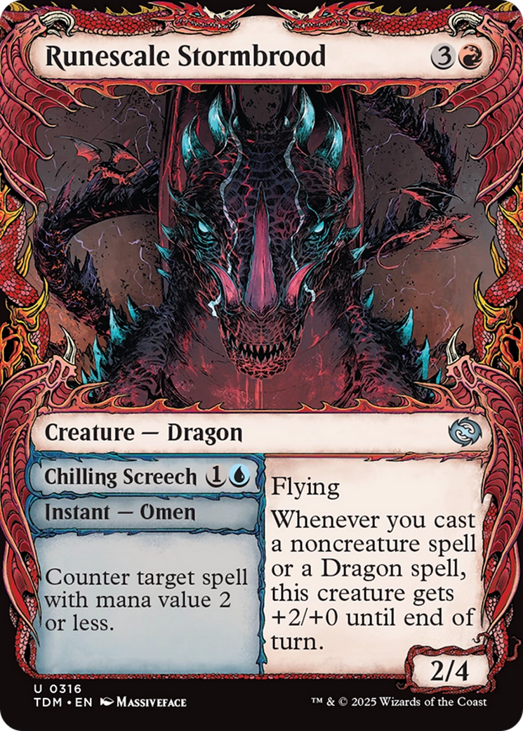 Runescale Stormbrood (Showcase) (TDM-316) - Tarkir: Dragonstorm: (Showcase) Foil