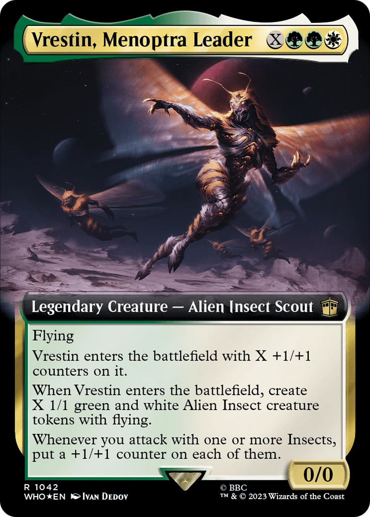 Vrestin, Menoptra Leader (Extended Art) (Surge Foil) (WHO-1042) - Doctor Who: (Extended Art) Foil