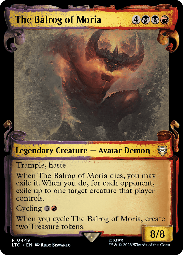 The Balrog of Moria (Showcase Scrolls) (LTC-449) - Tales of Middle-earth Commander: (Showcase) Foil