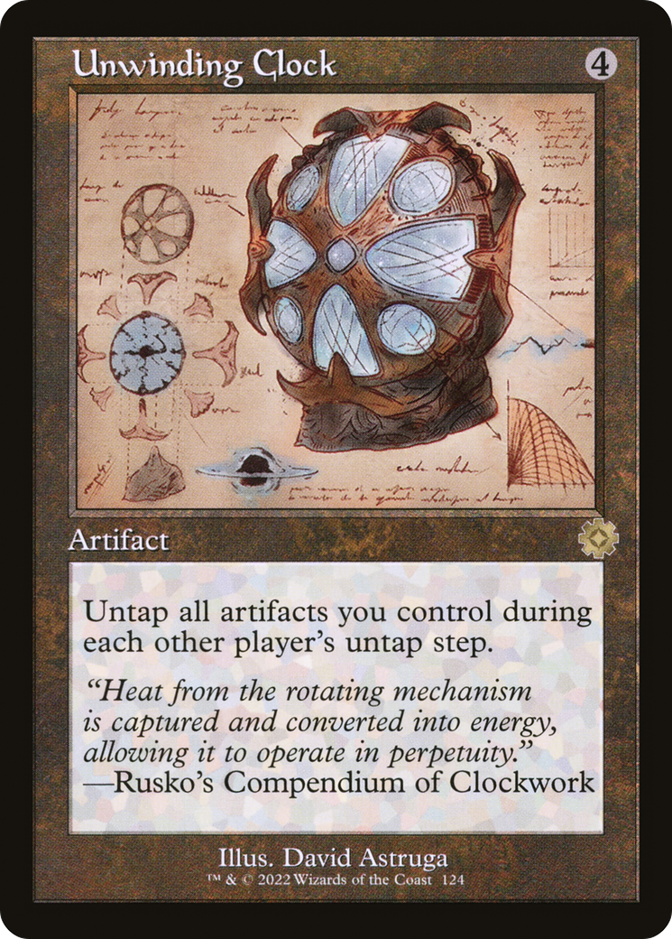 Unwinding Clock (Schematic) (BRR-124) - The Brothers' War Retro Artifacts Foil
