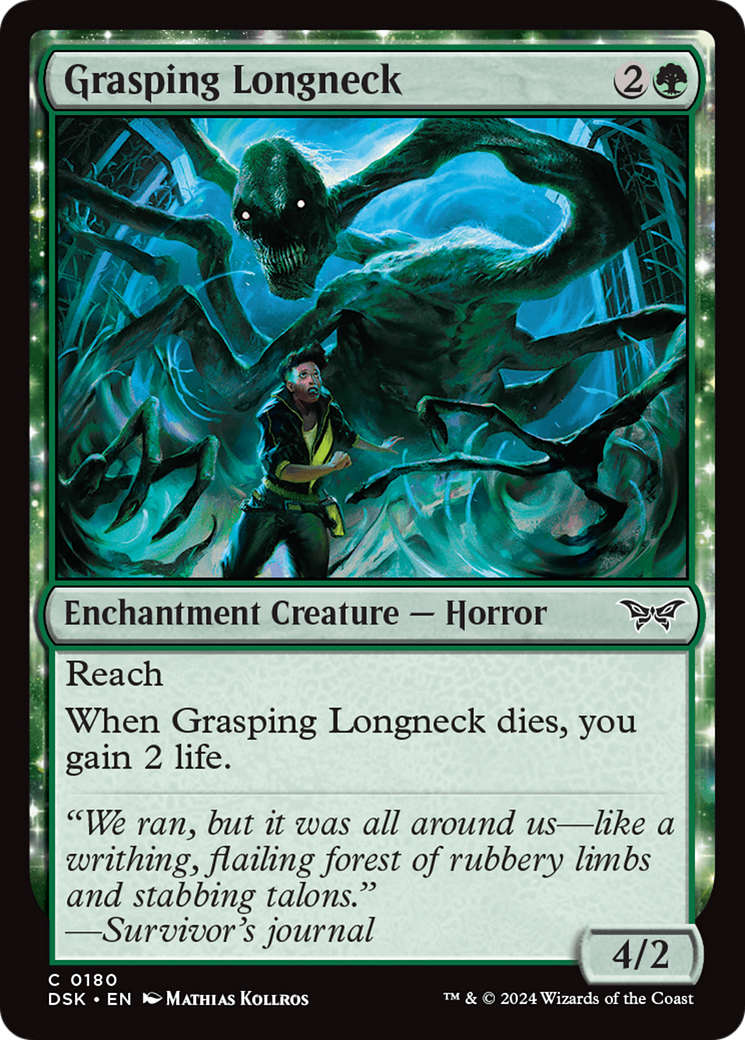 Grasping Longneck (DSK-180) - Duskmourn: House of Horror: (enchantment)