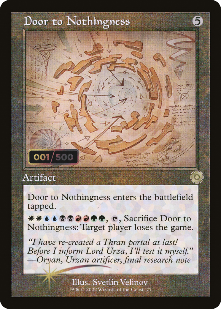 Door to Nothingness (Schematic) (Serial Numbered) (BRR-77Z) - The Brothers' War Retro Artifacts Foil