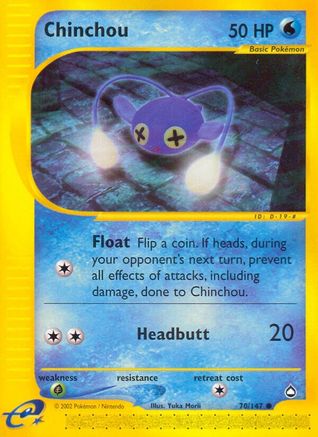 Chinchou (70) 070  - Reverse Holofoil Aquapolis - Common