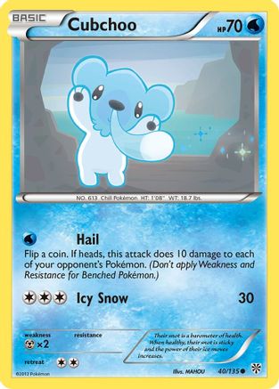 Cubchoo 040  - Reverse Holofoil Plasma Storm - Common