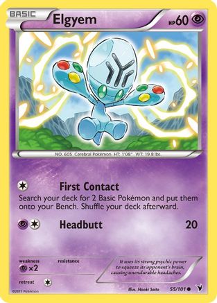 Elgyem (55) 055  - Reverse Holofoil Noble Victories - Common