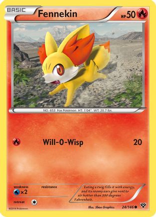 Fennekin 024/146  - Reverse Holofoil XY Base Set - Common