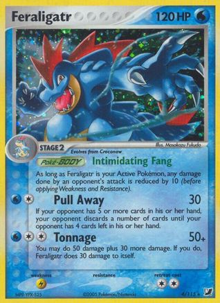 Feraligatr 004  - Reverse Holofoil Unseen Forces - Holo Rare
