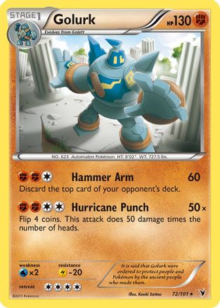 Golurk 072  Noble Victories - Rare