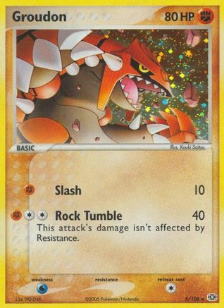 Groudon 005/106  - Reverse Holofoil Emerald - Holo Rare