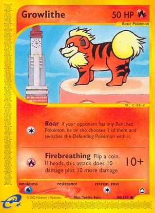 Growlithe (80) 080  Aquapolis - Common