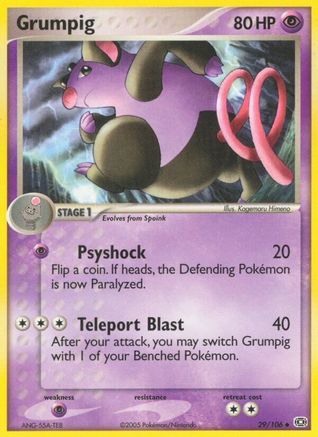 Grumpig 029/106  - Reverse Holofoil Emerald - Uncommon