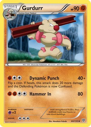 Gurdurr 080  - Reverse Holofoil Plasma Storm - Uncommon