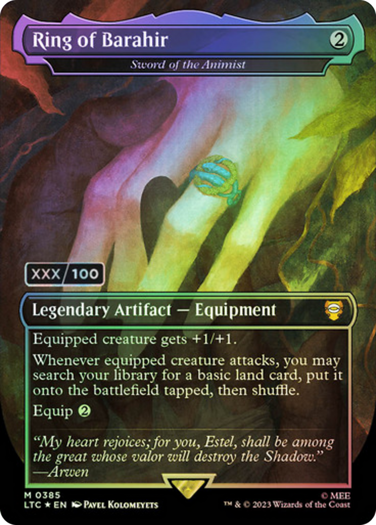 Ring of Barahir - Sword of the Animist (Serial Numbered) (LTC-385Z) - Tales of Middle-earth Commander / Ring of Barahir (Borderless) Foil