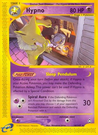 Hypno 016  - Reverse Holofoil Aquapolis - Rare