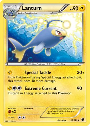 Lanturn 036  - Reverse Holofoil Plasma Freeze - Uncommon