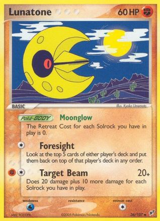 Lunatone 036  - Reverse Holofoil Deoxys - Uncommon
