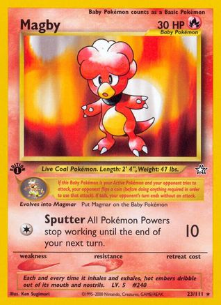 Magby 023/111  - 1st Edition Neo Genesis - Rare