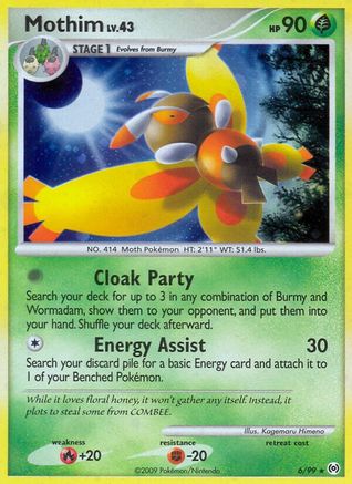 Mothim 006  - Reverse Holofoil Arceus - Holo Rare