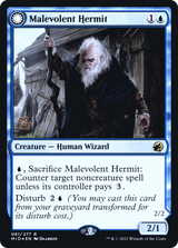 Malevolent Hermit (PRE-061) - Innistrad: Midnight Hunt Promos: (Double Faced Transform) Foil