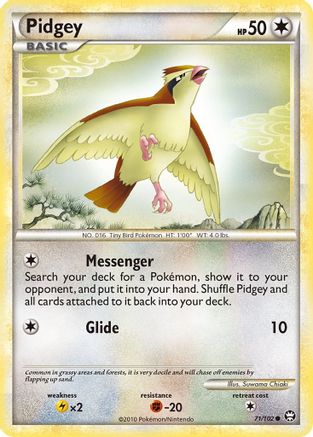 Pidgey/102  - Reverse Holofoil Triumphant - Common