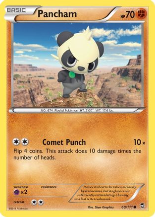 Pancham (60) 060  - Reverse Holofoil XY  Furious Fists - Common