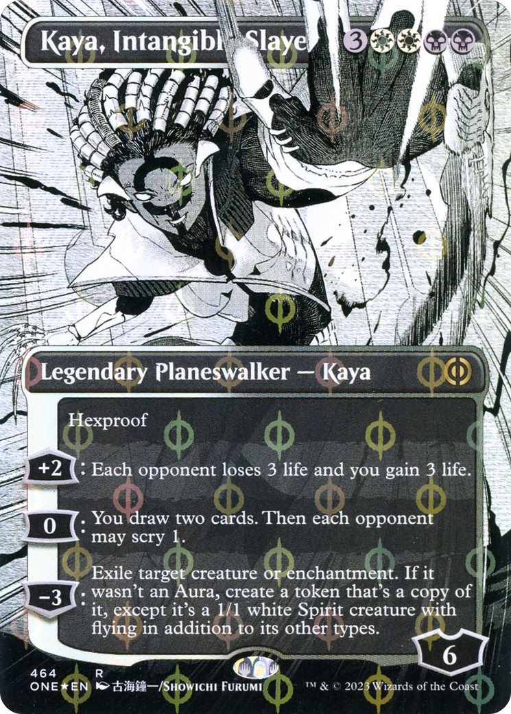 Kaya, Intangible Slayer (Borderless) (Step-and-Compleat Foil) [ONE - 464]