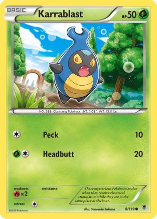 Karrablast 008  - Reverse Holofoil XY  Phantom Forces - Common