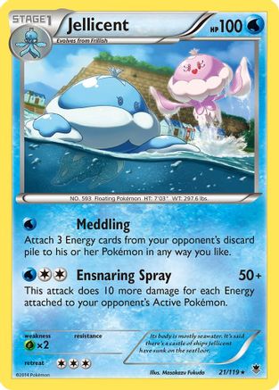 Jellicent 021/119  - Reverse Holofoil XY  Phantom Forces - Rare