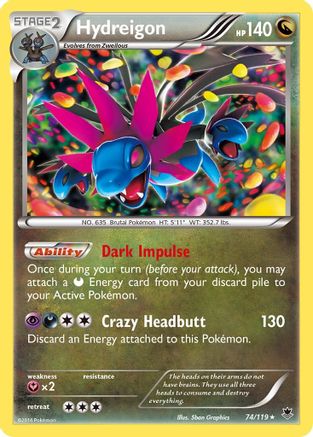 Hydreigon 074/119  - Reverse Holofoil XY  Phantom Forces - Holo Rare