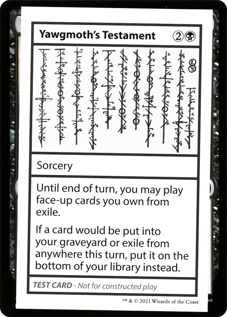 Yawgmoth's Testament (No PW Symbol) [CMB1 - N/A]