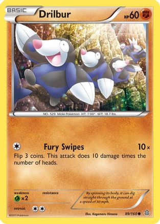 Drilbur 089  - Reverse Holofoil XY  Primal Clash - Common