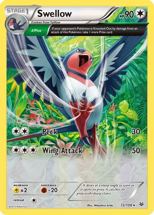 Swellow (72 Delta) 072  - Holofoil XY  Roaring Skies - Holo Rare