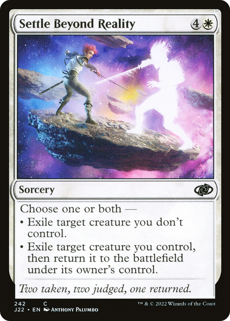 Settle Beyond Reality [J22 - 242]