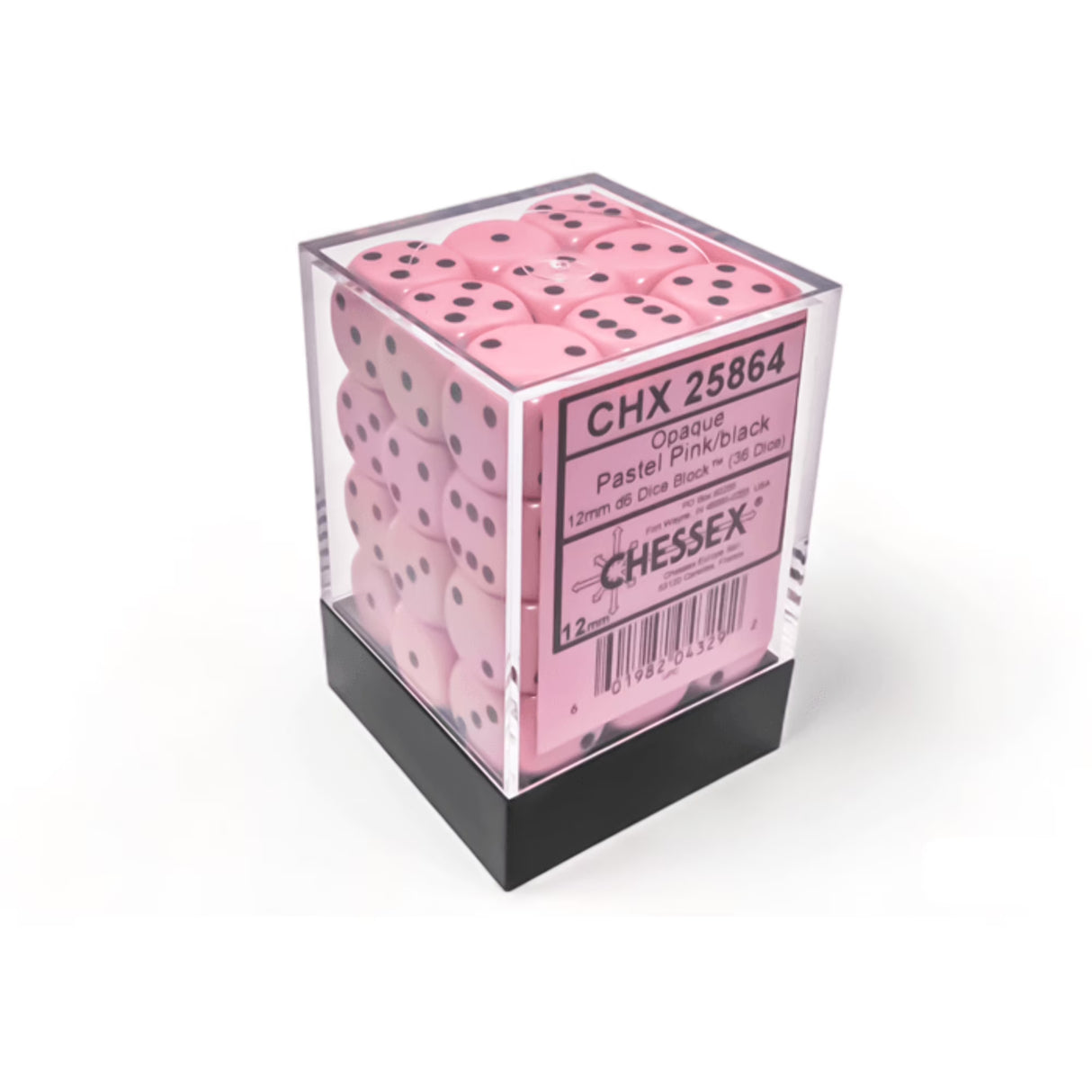 Cheesex®_12mm_d6_Opaque_Pastel Pink/Black