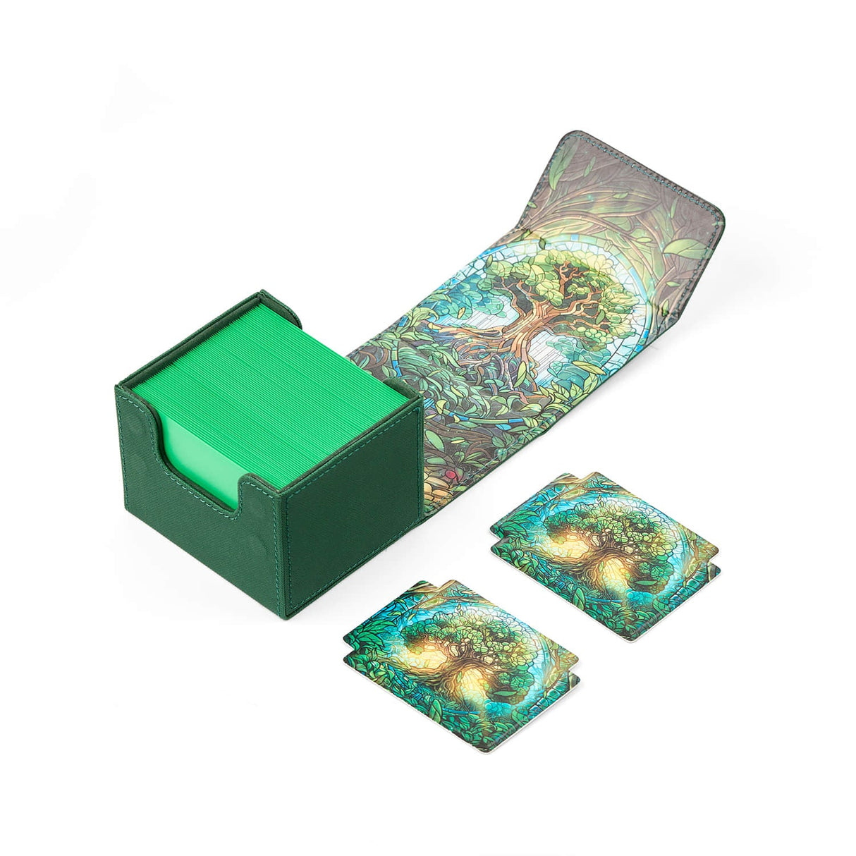 Standard Stained Glass Deck Box - Mythical Forest