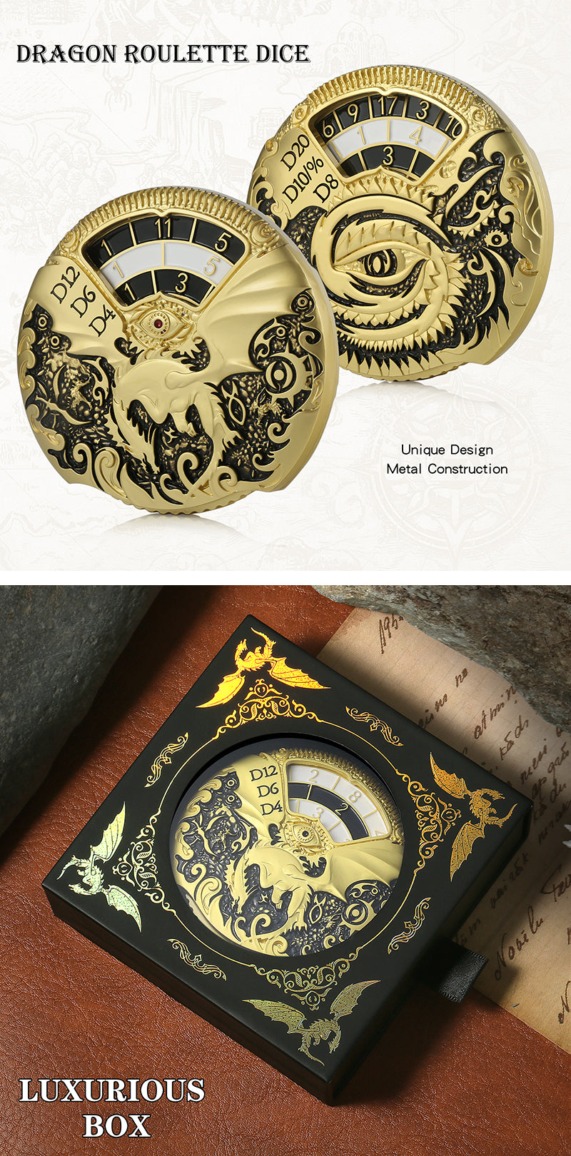 Spinner Dice [Black & Gold]