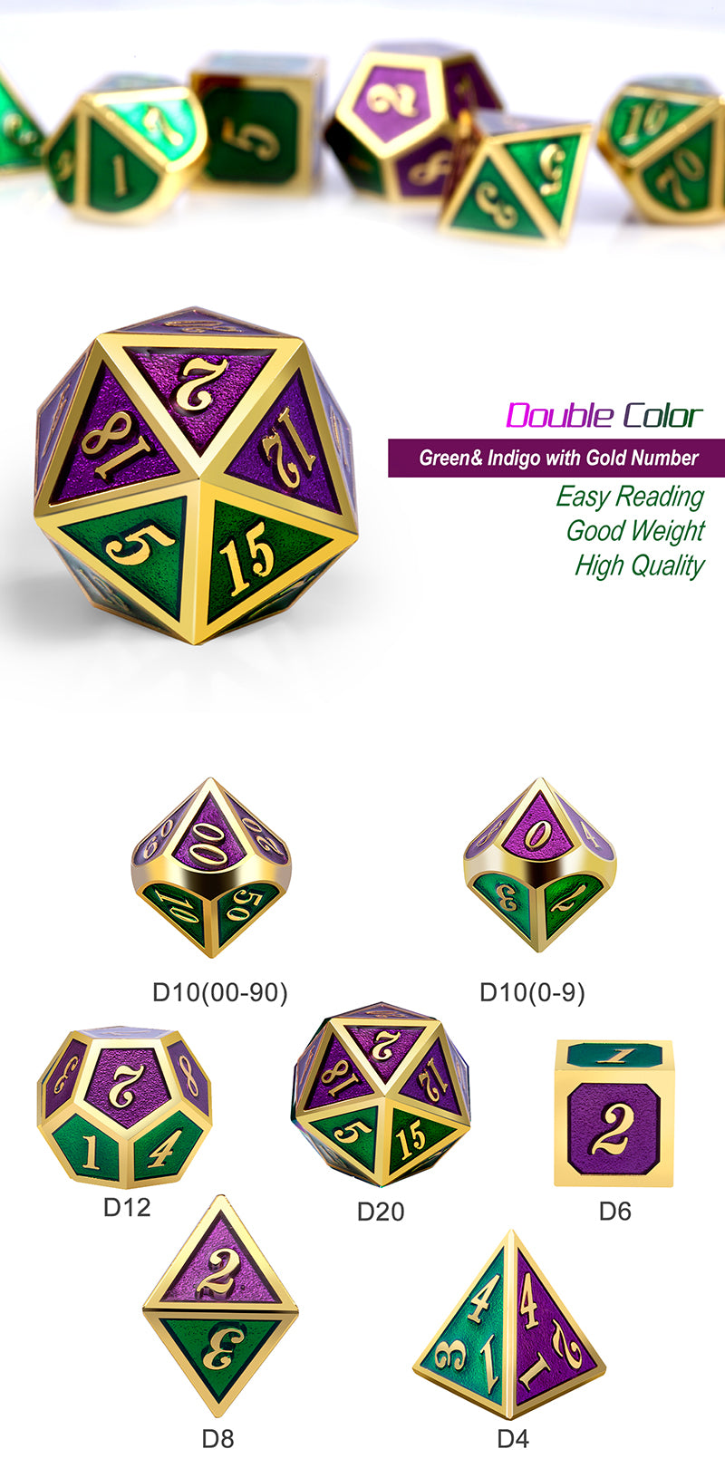 Metal & Enamel Dice Set (7pcs) [Iris]