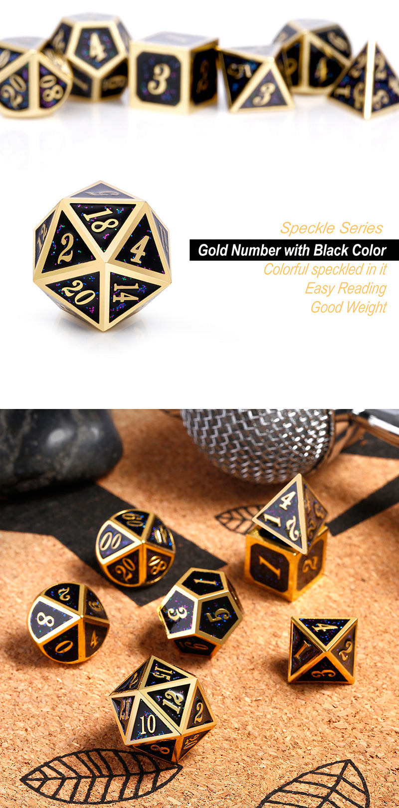 Metal & Enamel Dice Set (7pcs) [Galaxy]