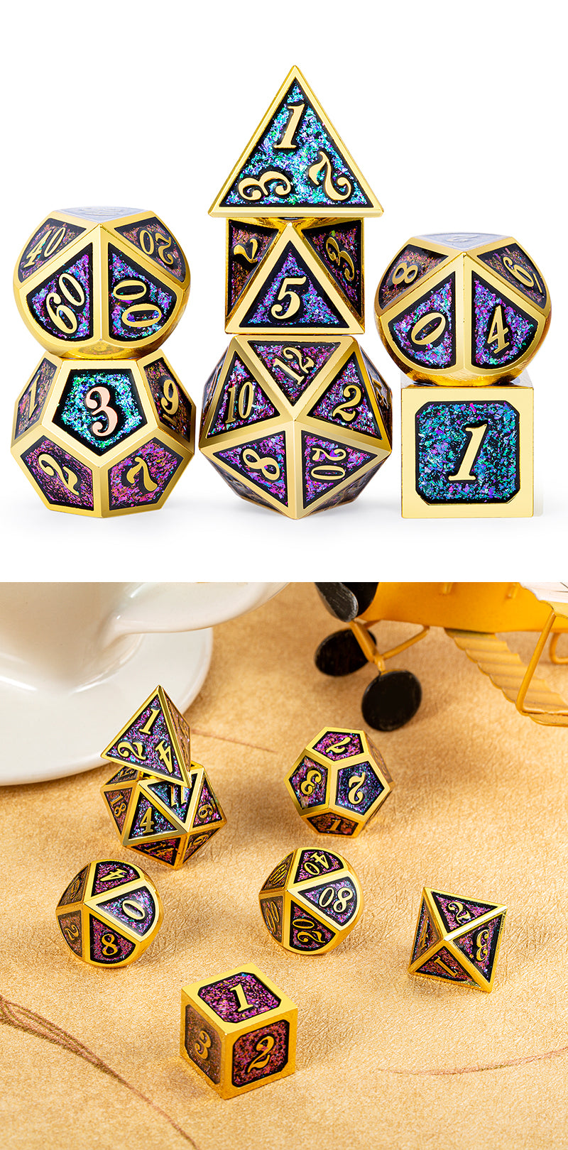 Metal & Enamel Dice Set (7pcs) [Carnival]