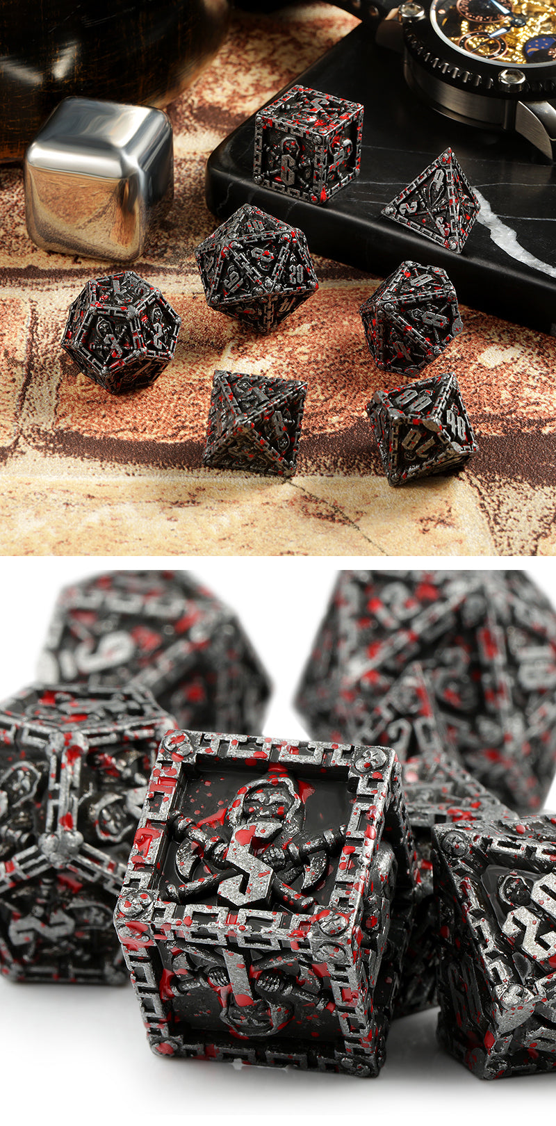 Metal & Enamel Dice Set (7pcs) (Reaper) [Blood & Iron]