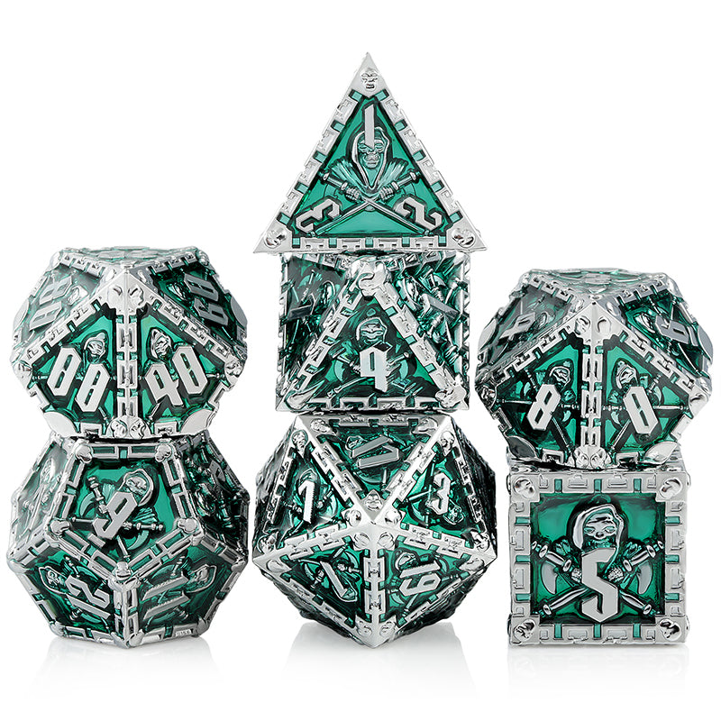 Metal & Enamel Dice Set (7pcs) (Reaper) [Green]