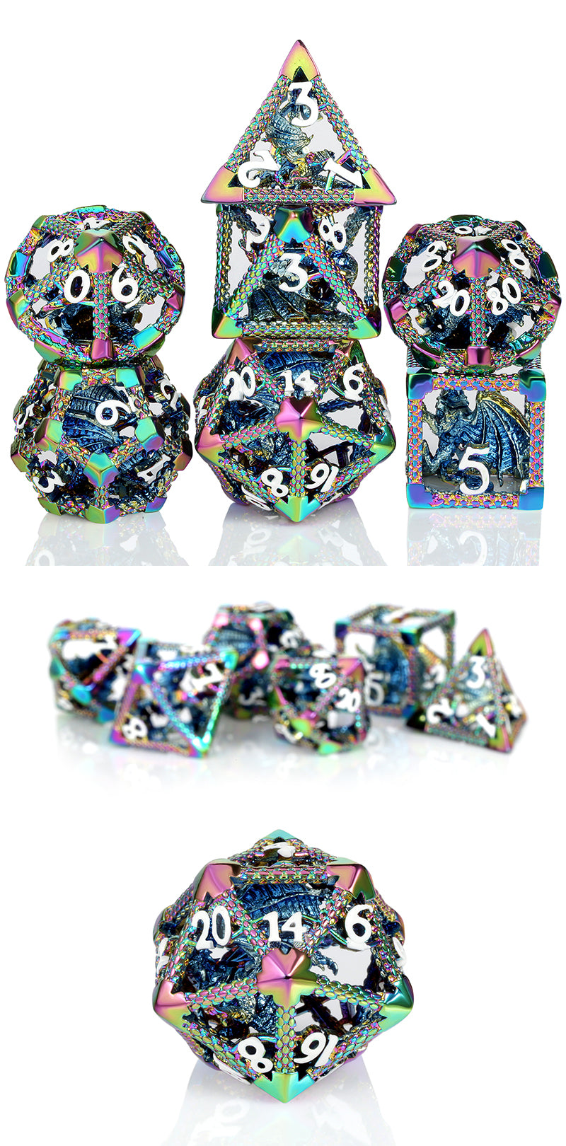 Hollow Dice Set (7pcs) (Dragon Cage) [Iridescence]