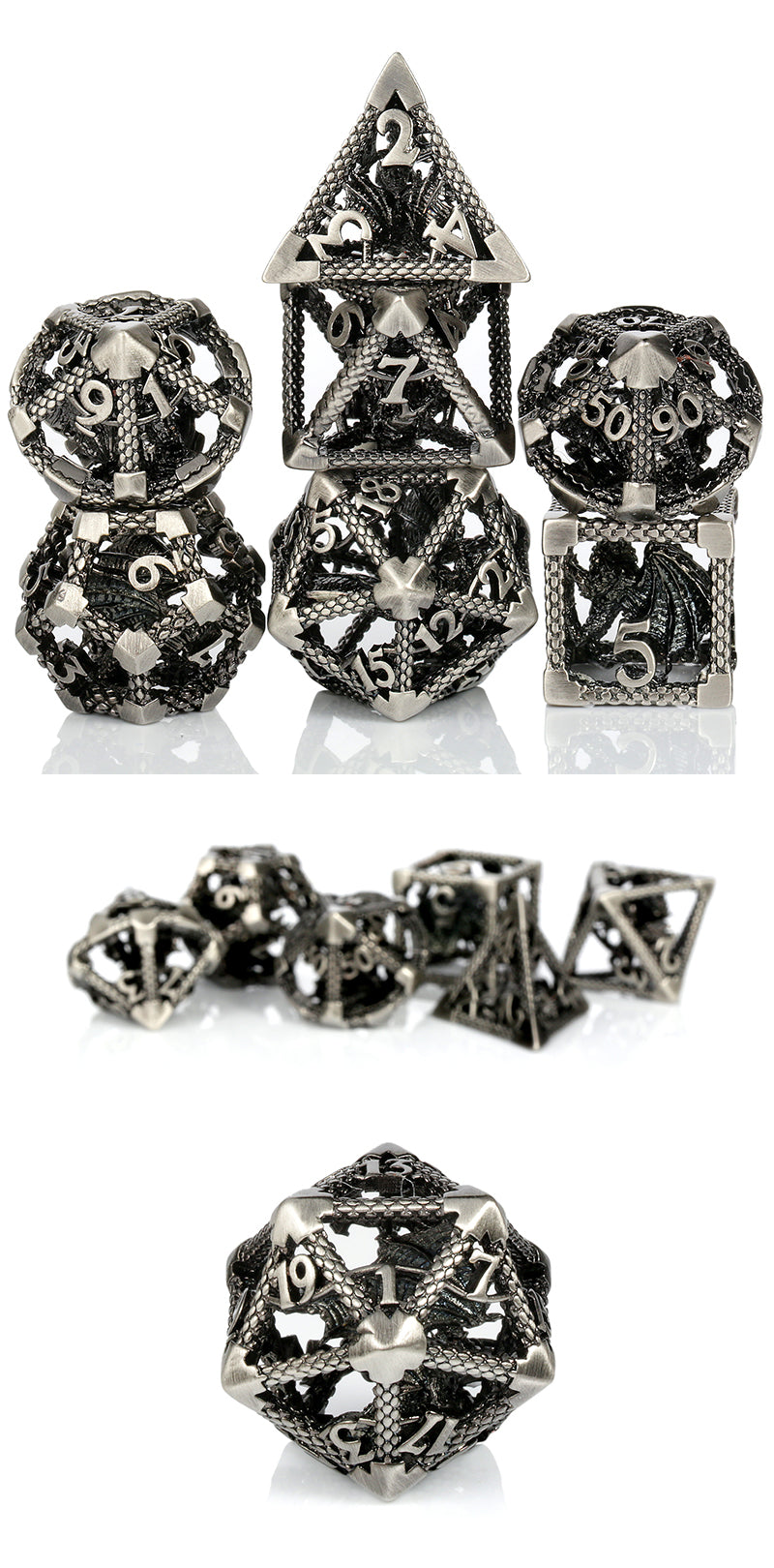 Hollow Dice Set (7pcs) (Dragon Cage) [Iron]