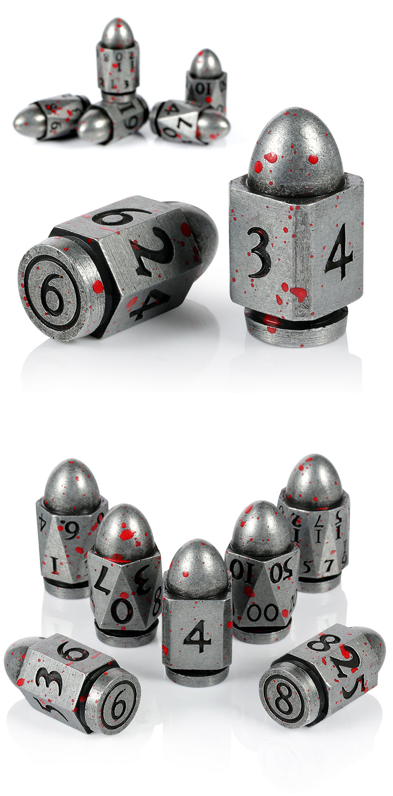 Metal & Enamel Dice Set (7pcs) (Bullet) [Blood & Iron]