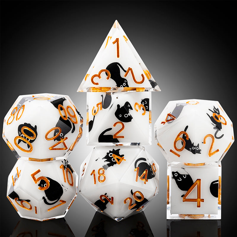 Sharp Edge Dice Set (7pcs) [Playful Kitty]