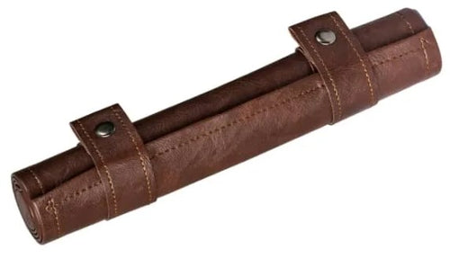Roll up Leather Dice Mat - Brown