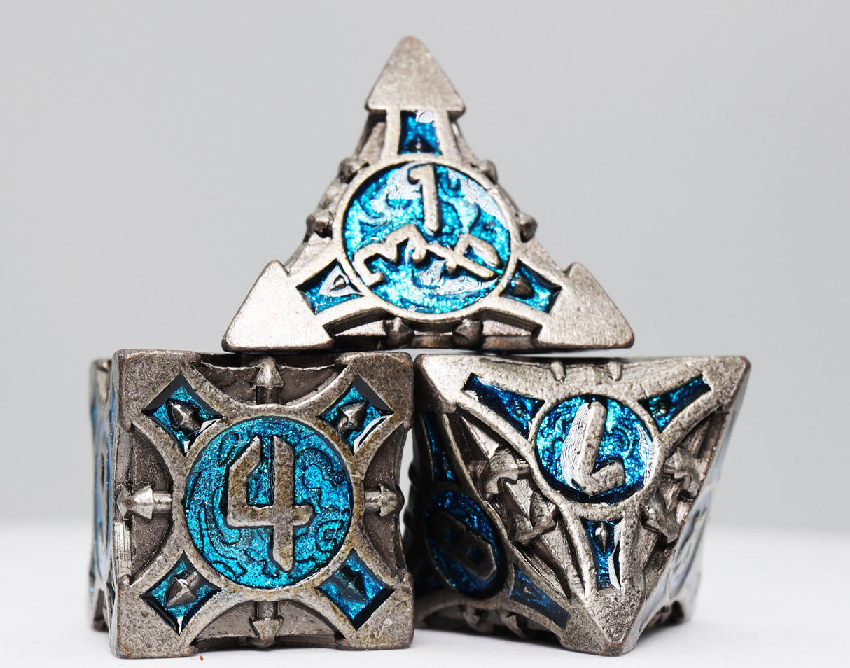 Cybernetic Arrow Metal RPG Dice Set
