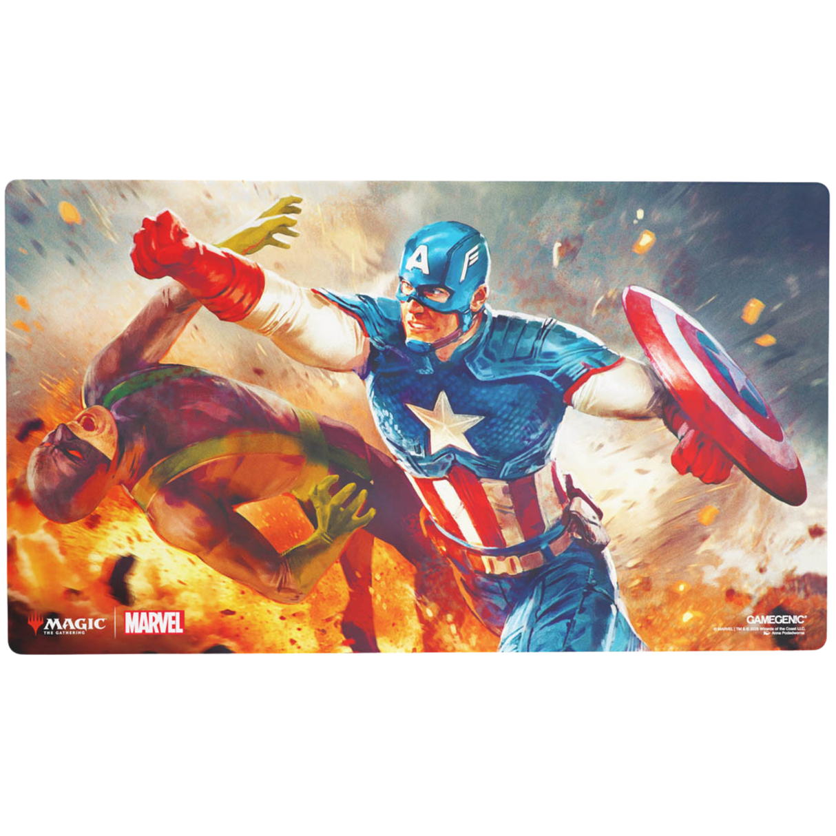 Magic: The Gathering | Marvel Super Heroes Shiny Playmat - Captain America, Super-Soldier