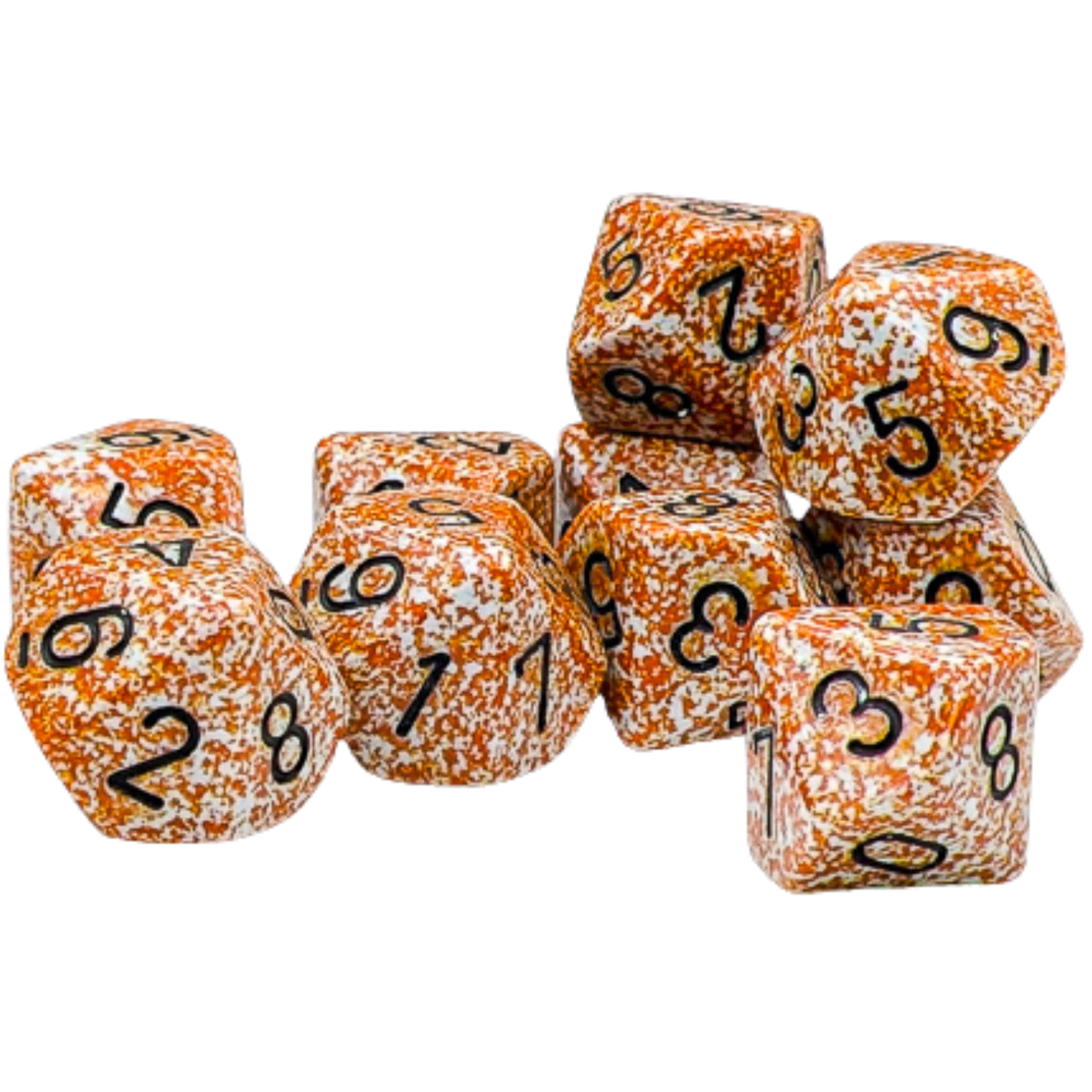 Chessex - Set of Ten d10 Dice - Speckled Rust