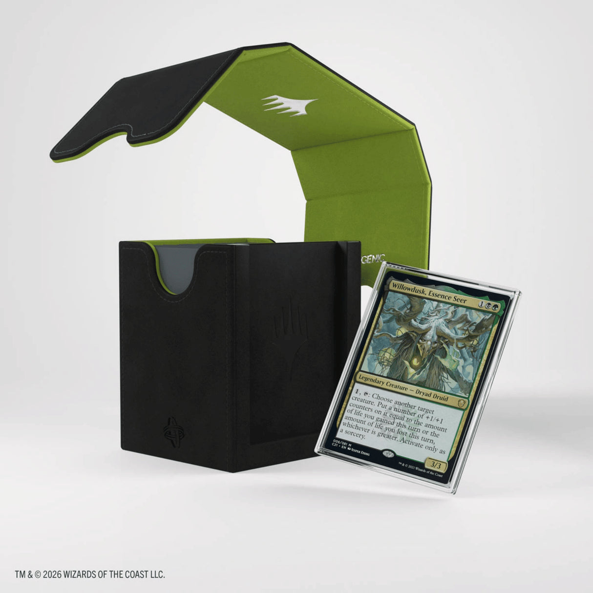 Deck Box: Magic: The Gathering-Secrets of Strixhaven: Squire Plus XL (100ct): Black / Green (ML)